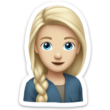 blonde white girl blue eyes, brown haired white boy  sticker