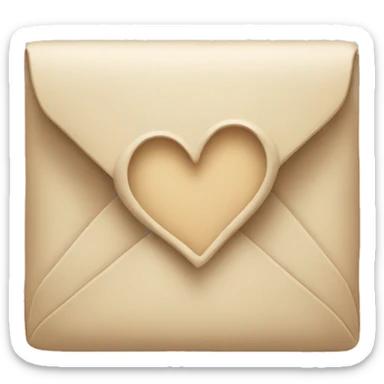 beige letter with beige heart sticker