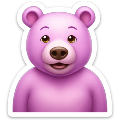 Violett Bear with pig nose  sticker