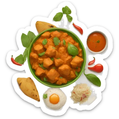 INDIAN FOOD ON A PLATE sticker