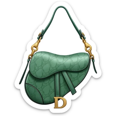 green dior print saddle bag sticker