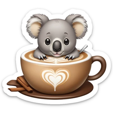 Koala latte art sticker