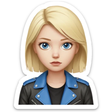 dessiner moi une fille assez rebelle et qui est blonde au yeux bleu sticker