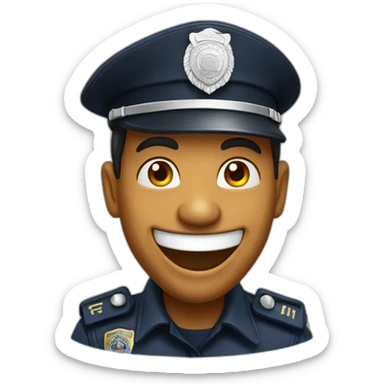 Laughing indian police sticker