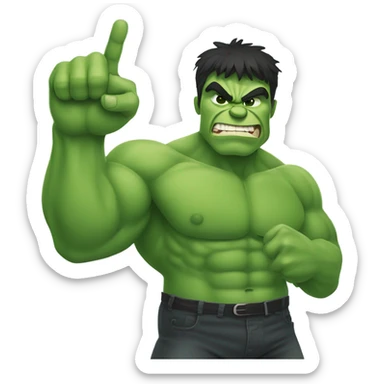 Hulk giving peace sign sticker