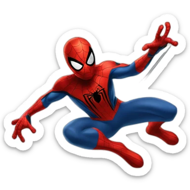 spider-man swinging from a web sticker