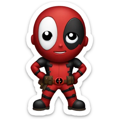 Cute deadpool character full body sticker