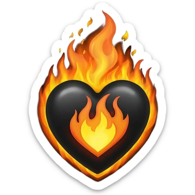 A black fire love hurt sticker