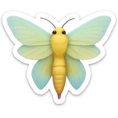 A rosy maple moth sticker