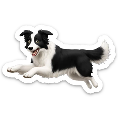 Border collie jumping over anvil sticker