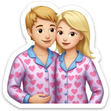 two Kissing in pajamas sticker