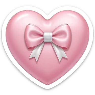 light pink heart with a bow sticker
