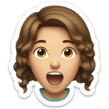 Brown Hair Girl Screaming sticker
