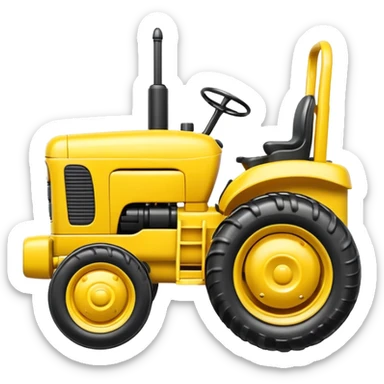 yellow plastic toy  tractor sticker