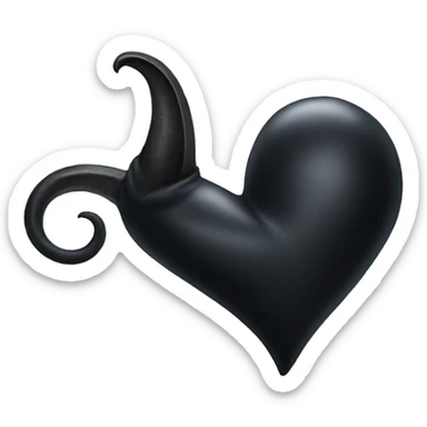 Total black heart with horn and tail  sticker