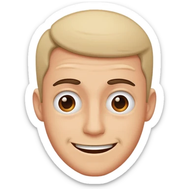 drunk guy with awkward embarrassed smile sticker