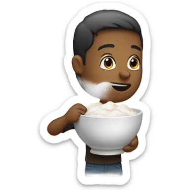 Sniffing powdered sugar sticker