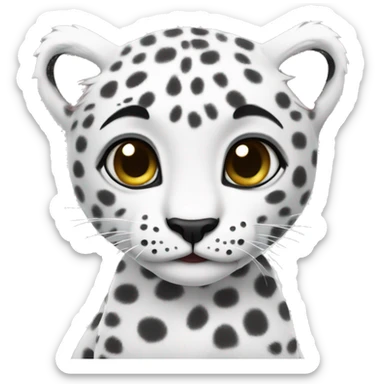 Baby white leopard sticker