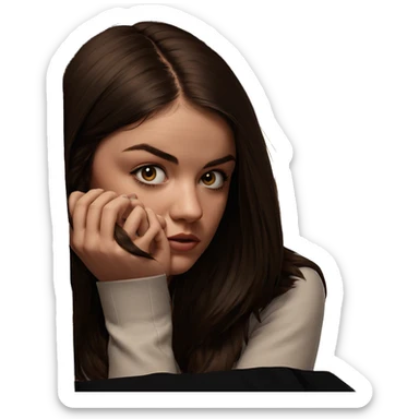 brown haired girl portrait sticker