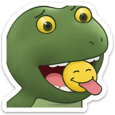 Biting lip no visible tounge round yellow emoji  sticker