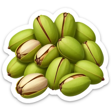 Heap of raw pistachio with shell, natural and organic, close-up view sticker