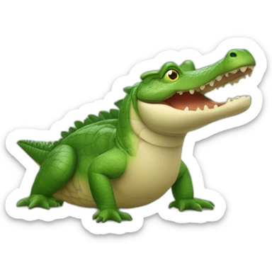 Un oiseau sur un crocodile  sticker