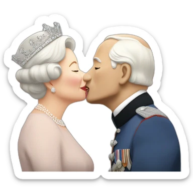 Pape François Kissing Elizabeth II sticker