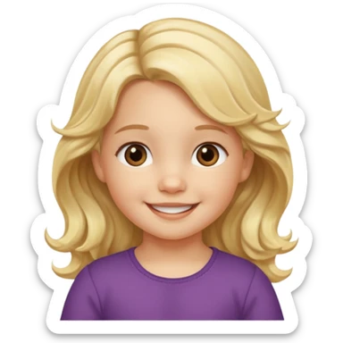 3yr old girl wavy long blond hair brown eyes  sticker