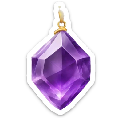 realistic amethyst crystal necklace isolated sticker