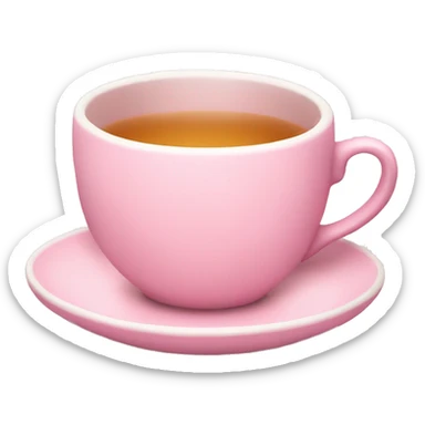 Light Pink tea cup  sticker
