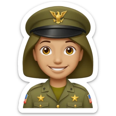 neutral emoji wearing the U.S. army AGSU sticker