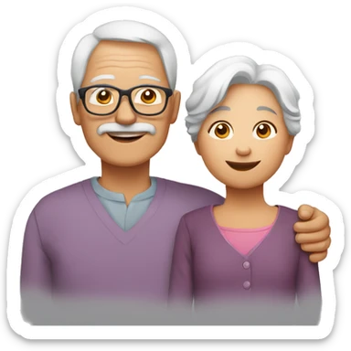 grandparents and grandchild sticker