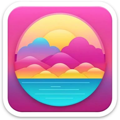  Magenta-Cyan-Yellow-gradient Aesthetic Scenery Deco sticker