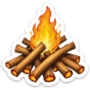 white bonfire sticker