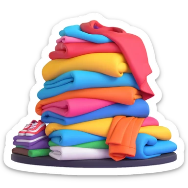 pile of fashionable clothes sticker