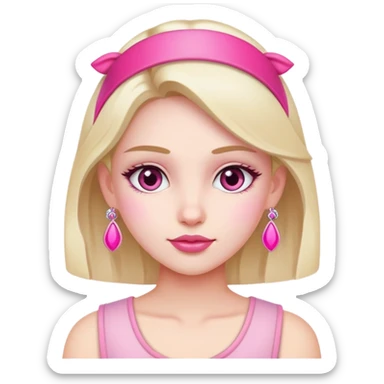 Girly girl with pink accessories sticker