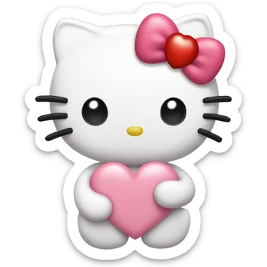 hello kitty with heart sticker