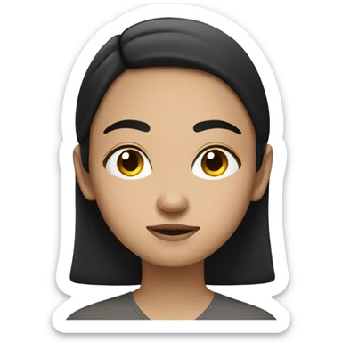 White teen girl with black hair meditating sticker