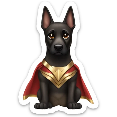 Black faced Malinois in Wonder Woman costume sticker