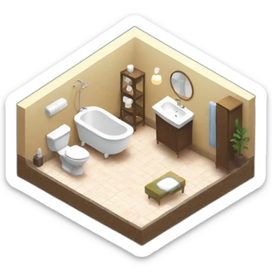 bathroom in the apartment isometric sticker