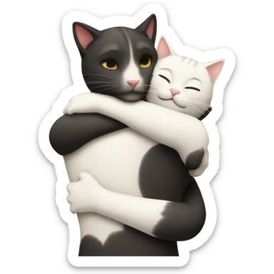 People hug cat  sticker