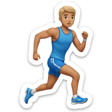 man doing run in place  sticker