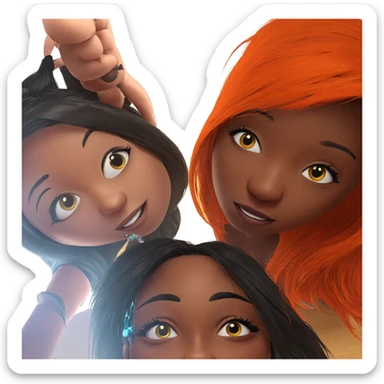 playful girls with piercings sticker