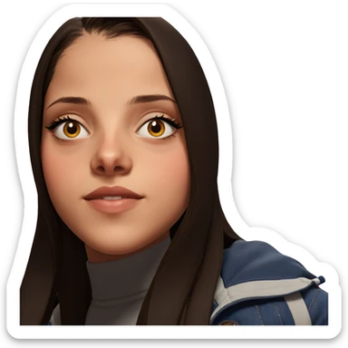 girl with brown eyes portrait sticker