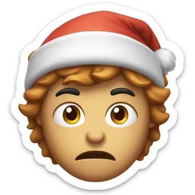 An angry emoji wearing a nightcap sticker