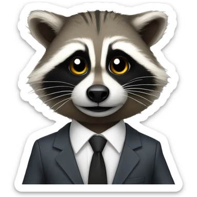 raccoon in suit sticker