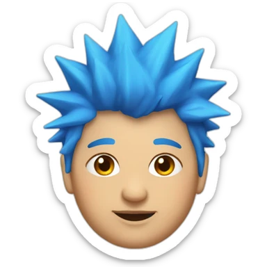Older fat lesbian Chilean very short spiky bright blue hair sticker