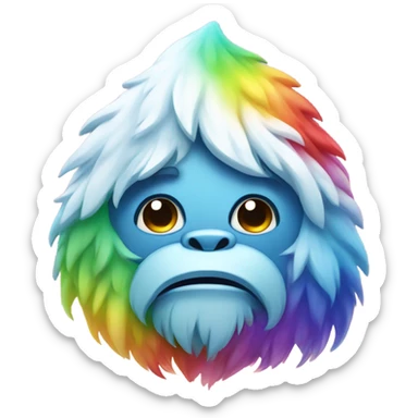 a yeti with a rainbow poop emoji sticker