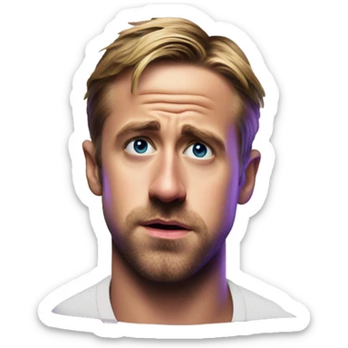 ryan gosling sad with bandaid on nose with violet light sticker