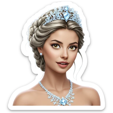 snowy portrait of a princess sticker